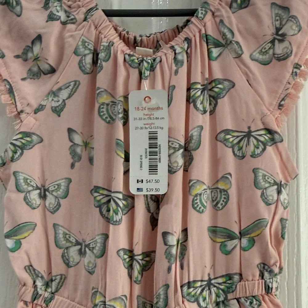 NWT Toddler Gymboree Pink Butterfly One Piece jumpsuit 12-18 months